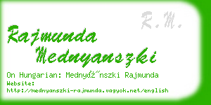 rajmunda mednyanszki business card